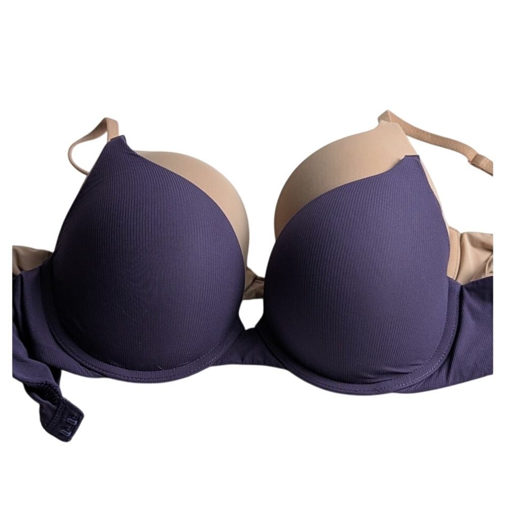 Lot 2 Victoria's secret Bra's muted purple and beige both 32D T shirt pushup EUC